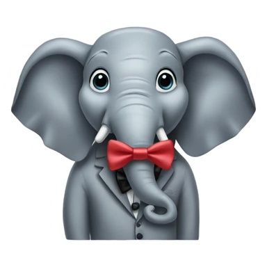 elephant wearing a bowtie sticker