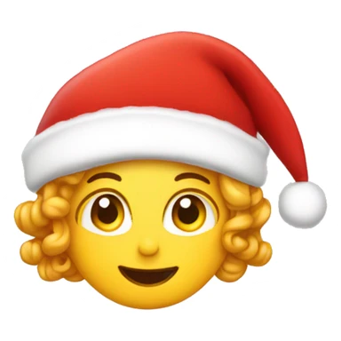 Santa claus hat in curly girl sticker