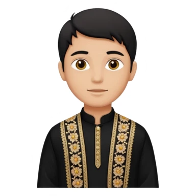 Ken wearing black kurta with shawl sticker