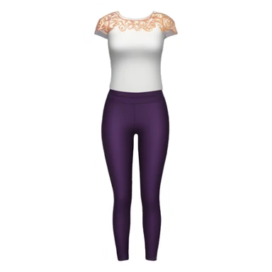 Realistic pair of dark purple legging pants with rose gold damask pattern on them. sticker