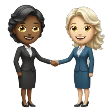 two white business women with different hair colors shaking hands sticker
