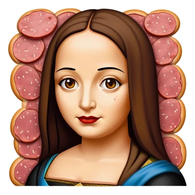 pop art monalisa SPAM meat slop portrait sticker