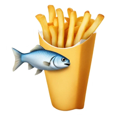 Fish eatingva french fry sticker