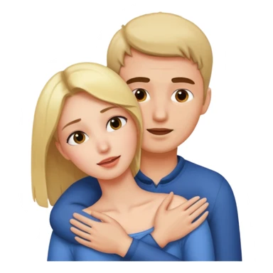 a girl grab his neck with her two hands sticker