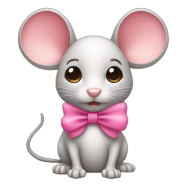 mouse with pink bow sticker