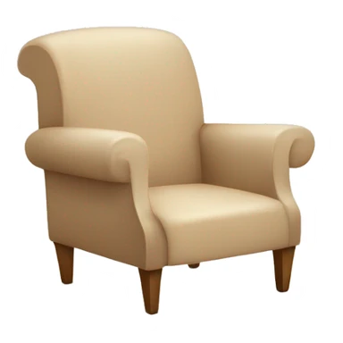 Simple Beige Armchair with blanket and open book on it sticker