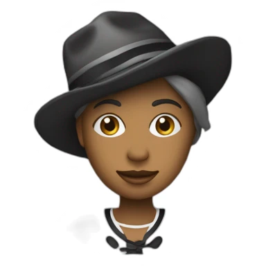 Personne ent tenue rayée noire et blanche avec un chapeau de même motif  sticker