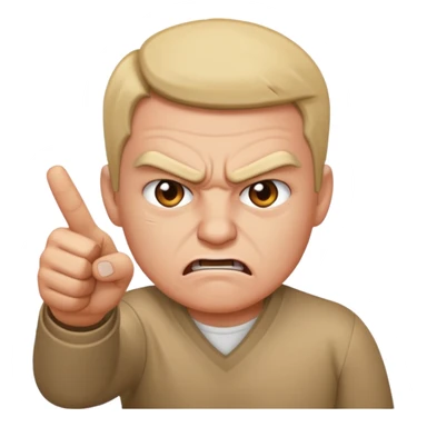 person pointing down with angry face  sticker
