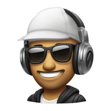 DJ de piel blanca con parche pirata sticker