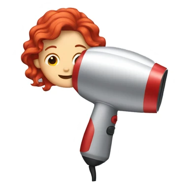 red hair dryer in hand sticker