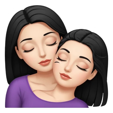 mulher branca cabelo preto aplicando cilios em outra mulher que esta deitada de olhos fechados sticker