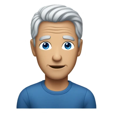 Mature man with gray hair and blue eyes sticker