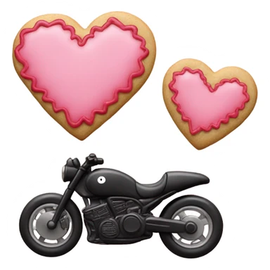 cookie heart with black motorbike  sticker