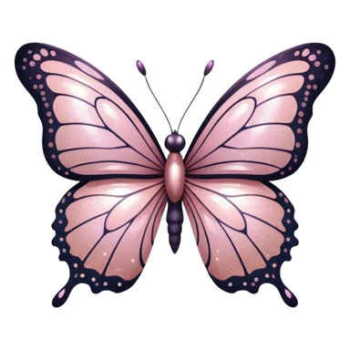 Light pink glitter butterfly emoji sticker