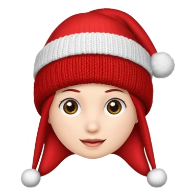 red christmas hat with white logo "S" sticker