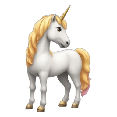 A unicorn standing on its two hind legs sticker