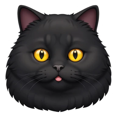 A fat cat black with yellow eyes sticker