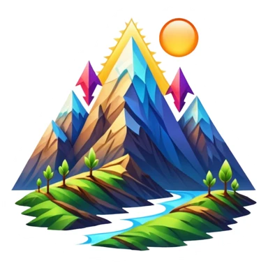 "Generate an inspiring emoji for spiritual growth. Upward arrows, growing plants, ascending light, mountain peaks, or transformation symbols. No human figures - focus on growth, progress, and spiritual elevation through abstract shapes." sticker