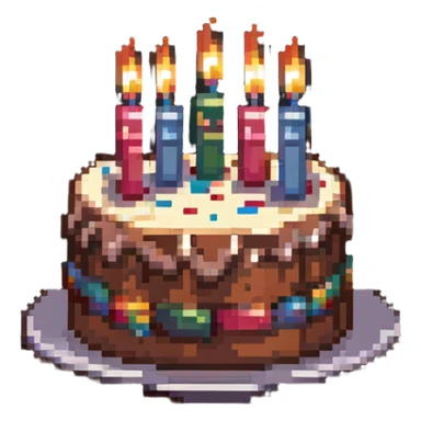 birthday cake with candles sticker