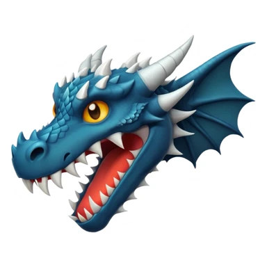 iOS style emoji, minimal dragon fang, dark fantasy object sticker