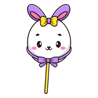 festive easter whip decorated with colorful bows and ribbons sticker