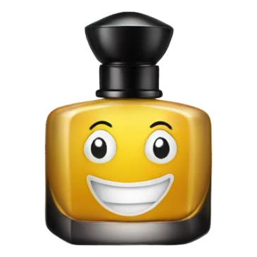 smiling perfume face with black cap sticker