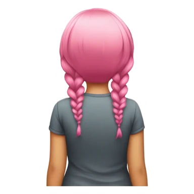 Pink curvy girl hair rear view sticker