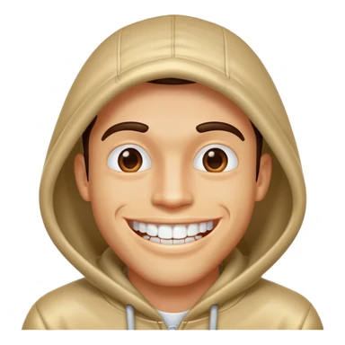 A guy in the hood with very shiny teeth sticker