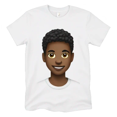 Black teenager wearing a white cherry graphic tee sticker