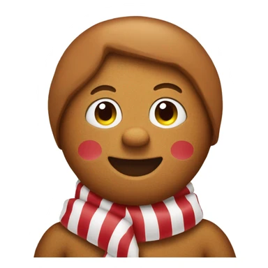 Gingerbread man in a striped scarf  sticker