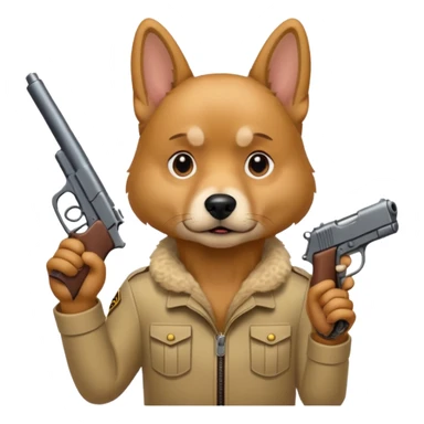 Dog with a gun sticker