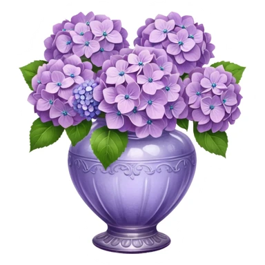 Lilac Hydrangeas in vintage vase sticker
