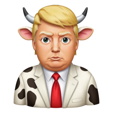 Donald trump with a cow body  sticker