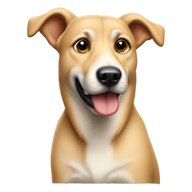 beige mongrel dog with head to the side sticker