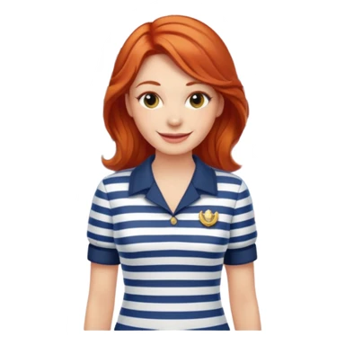 red headed woman with a cruise ship in the background sticker
