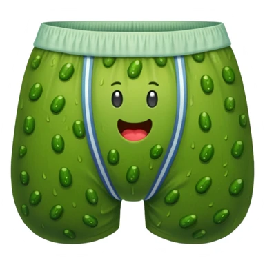A pickle wearing underwear sticker