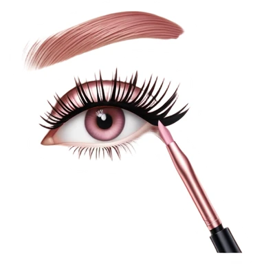um rímel da marca Maybelline, da linha Lash Sensational Sky High. A embalagem é cilíndrica, em tom metálico rosé (rose gold), com a palavra "HIGH" em relevo na tampa e o nome da linha e da marca impressos na parte inferior do tubo. A escova aplicadora está visível, com cerdas finas e flexíveis, desenhadas para alongar e dar volume aos cílios. O design é moderno e elegante, refletindo a proposta do produto de oferecer cílios longos e impactantes. sticker