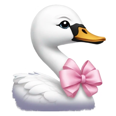 Swan wearing a pink bow sticker