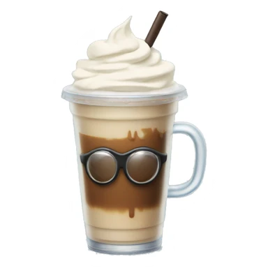 Iced coffee with whipped cream aND hAND aND gOGGLES sticker