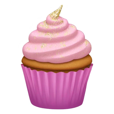 Cupcake with Light pink frosting and glitter sprinkles  sticker