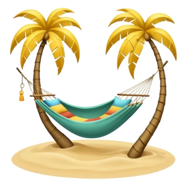 Yellow palm trees with a hammock sticker