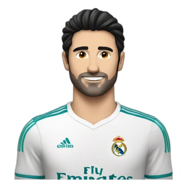 A white man with black hair supports Real Madrid sticker