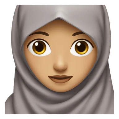 Girl wearing niqab with medium skin and dark brown eyes sticker
