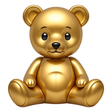 gold metal tedy bear sticker