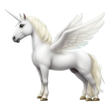 White unicorn with iridescent hooves and horn and wings sticker