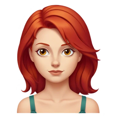 red hair woman side eye smirk sticker