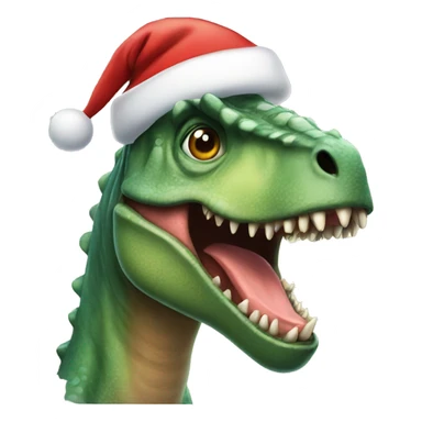 Dinosaur with a Santa hat sticker