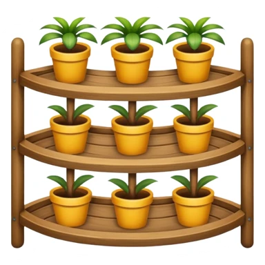 Large incongruous curved multi-tier Old plant rack  sticker