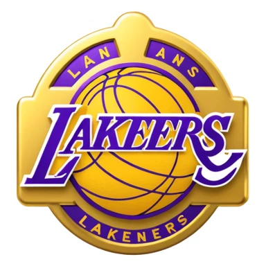 Los Angeles Lakers Badge 3D and Glitch effect sticker