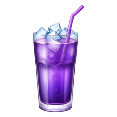 A glass of purple soda with crystals in it sticker